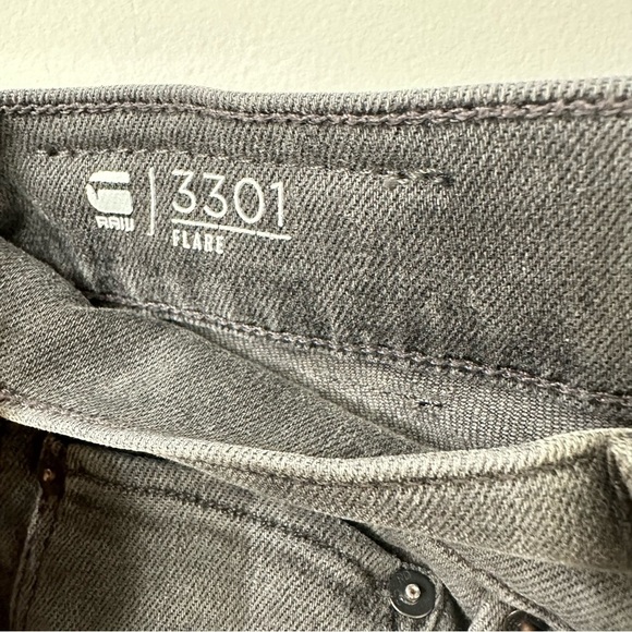 G-STAR RAW Women's 3301 Flare Jeans Faded Grey Generation - Picture 9 of 15